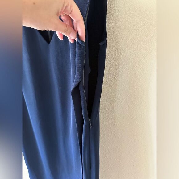 J Crew Textured Layered Sheath Dress Navy Size 2 - Picture 8 of 8